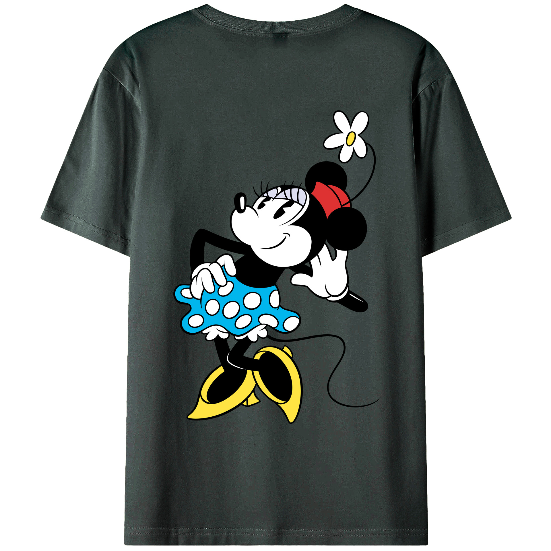 ミッキーマウス Mickey Mouse 綿100％ メンズ半袖Tシャツ（バックプリント） 通気性